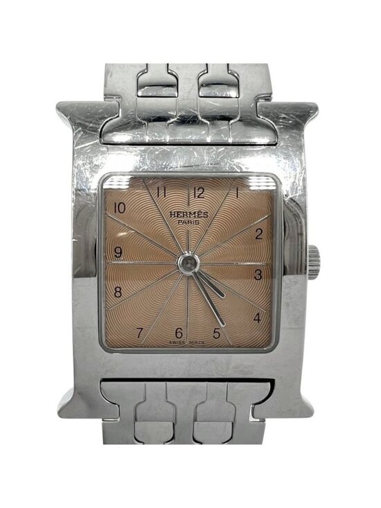 Hermes Watch H QZ Guilloche Dial Battery Operated SS main image 9